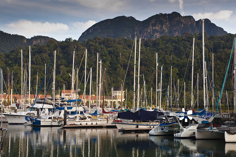瓜镇直浪码头公园和马西冈山码头图片素材