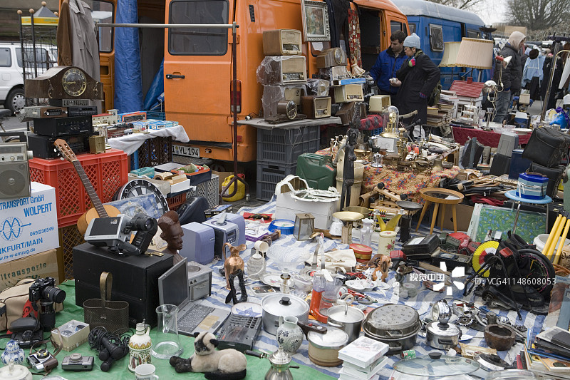 美因河畔的萨克森豪森周六跳蚤市场图片素材