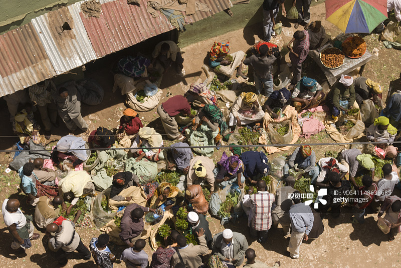 也门红茶市场鸟瞰图图片素材