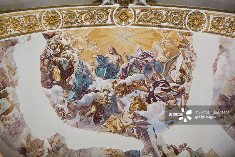 卡普里岛圣贾科莫修道院天花板壁画图片素材
