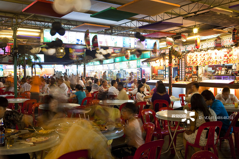 红色花园美食天堂夜市图片素材