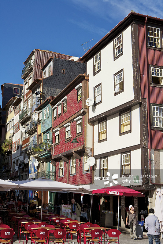 里贝拉老城区波尔图的公寓和餐厅图片素材