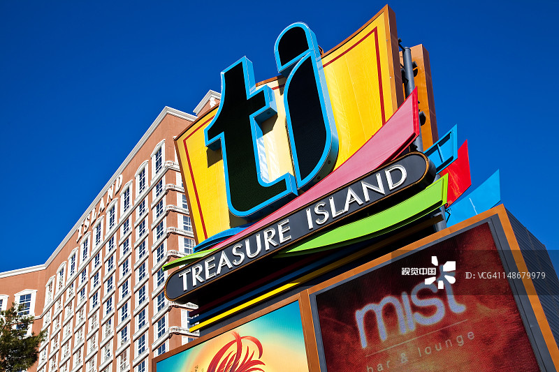 金银岛酒店及赌场入口标志图片素材