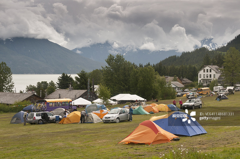 自行车拉力赛营地图片素材