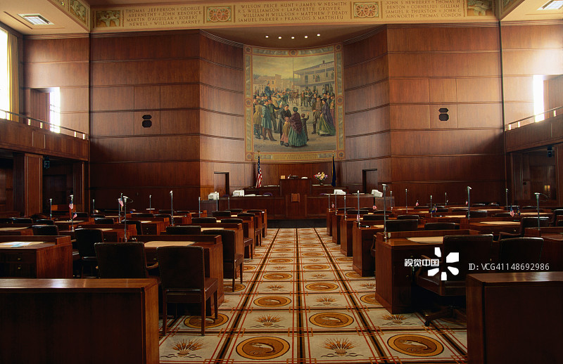 俄勒冈州议会大厦参议院内部图片素材