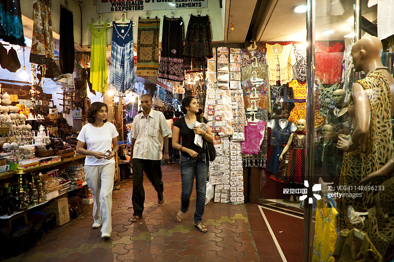 科拉巴堤道的市场摊位和商店图片素材