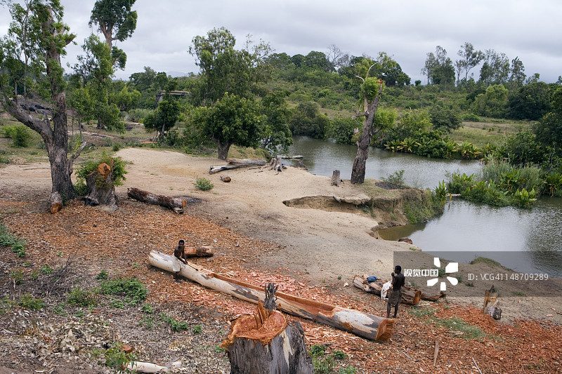 男士用树干雕刻独木舟图片素材