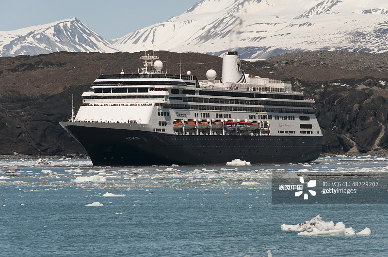 玛格丽冰川与游轮图片素材