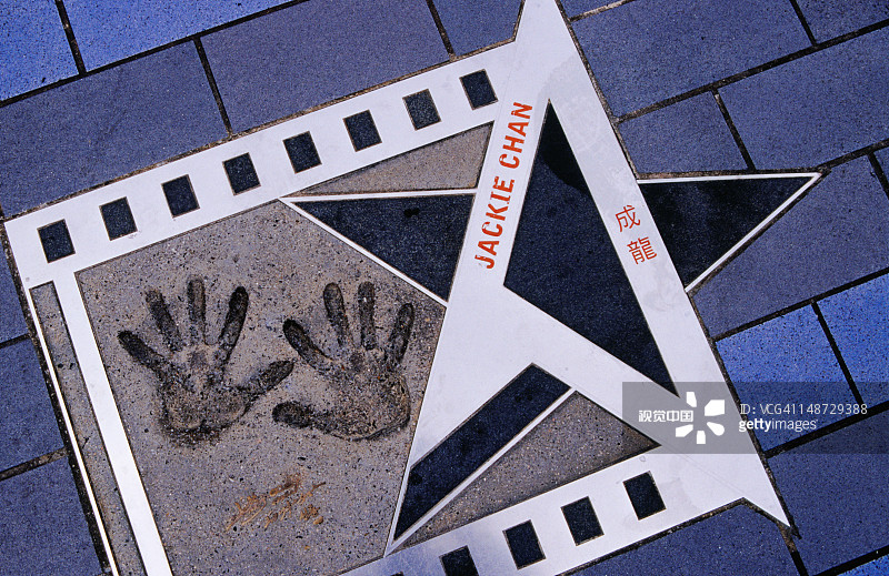 中国香港尖沙咀星光大道上的手印图片素材