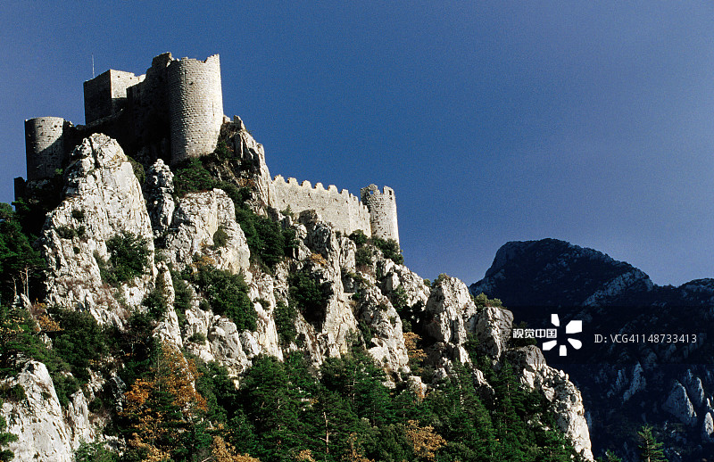 皮洛伦斯卡特里城堡，位于利穆附近的科比耶尔高地图片素材