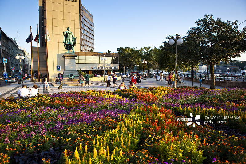 洲际酒店和罗斯福露台的花坛图片素材