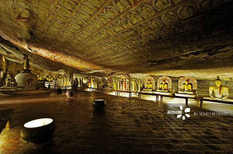 丹布勒石窟寺的玛哈拉贾维哈拉亚石窟二图片素材