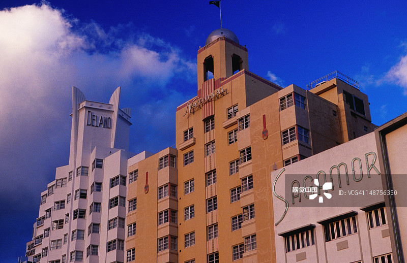 柯林斯大道南海滩的迪兰诺、国家和萨加莫酒店图片素材