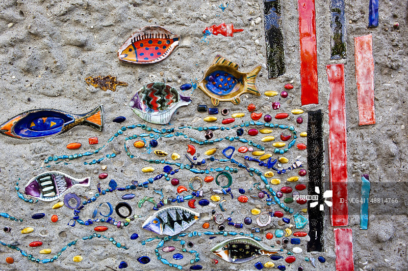 卡普里岛阿马尔菲海岸的商店墙壁图片素材