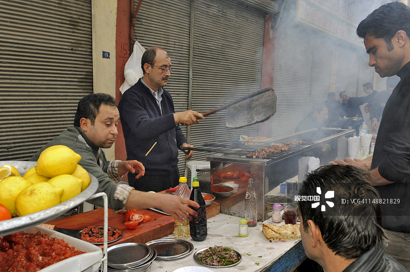 烤肉串摊位图片素材
