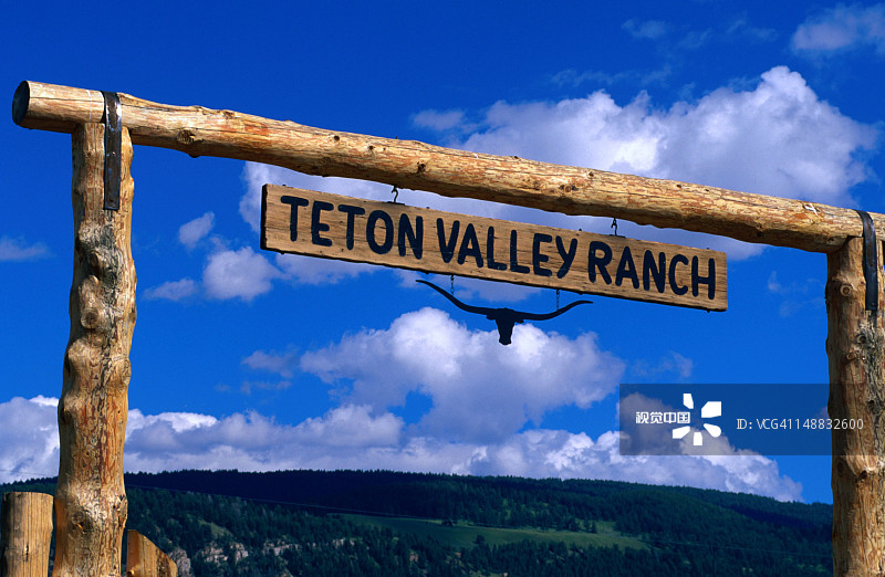 大提顿国家公园内的提顿谷牧场标志图片素材