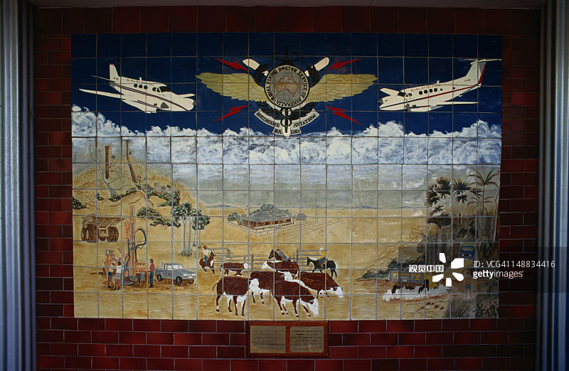 凯恩斯博物馆外的皇家飞行医生壁画图片素材