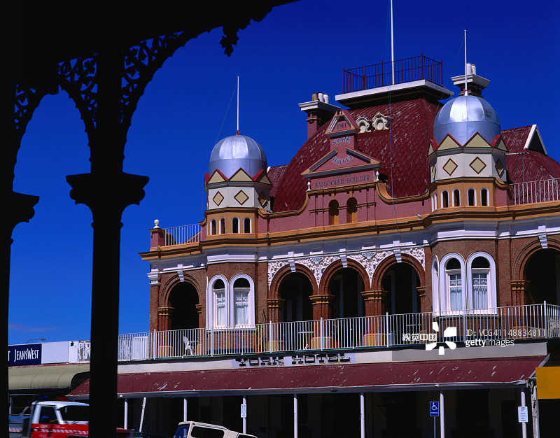 卡尔古利的独特建筑，如约克酒店，其历史可追溯到19世纪中后期，当时该地区是一个蓬勃发展的金矿小镇图片素材