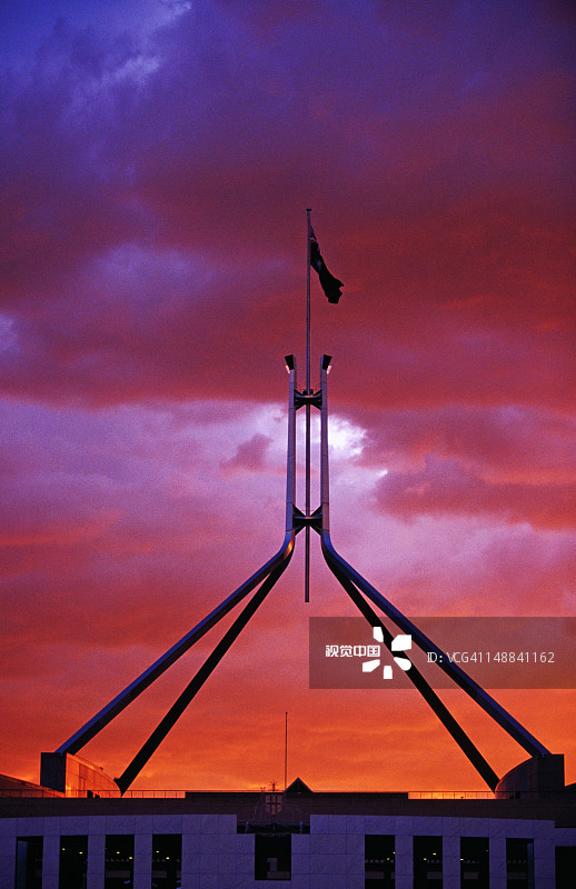日落下的议会大厦图片素材