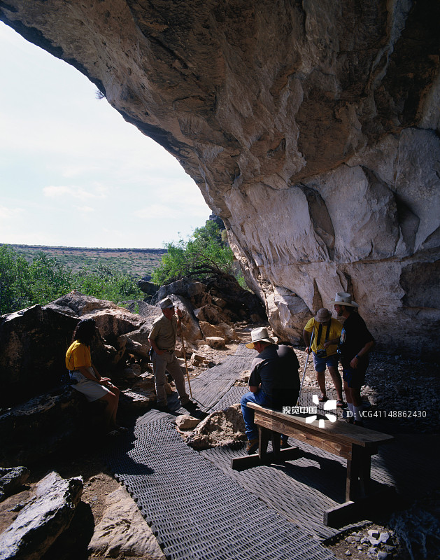命运钟岩棚位于瓦尔维德县，包含美国最古老的岩画，塞米诺尔峡谷州立历史公园。图片素材