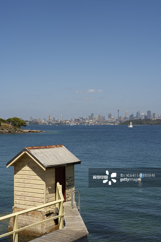 悉尼海湾和悉尼市天际线图片素材
