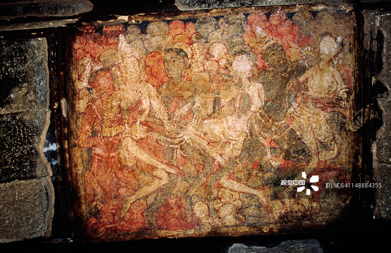 因陀罗萨婆石窟寺（32窟）绘画图片素材