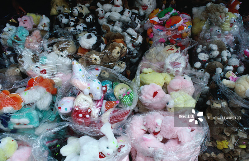中国城的待售毛绒玩具图片素材
