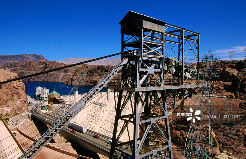 胡佛大坝，米德湖国家游乐区，靠近博尔德城图片素材