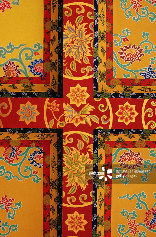 德噶寺主会场入口天花板细节图片素材