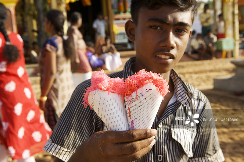 穆图马里亚姆曼庙的食物摊贩图片素材