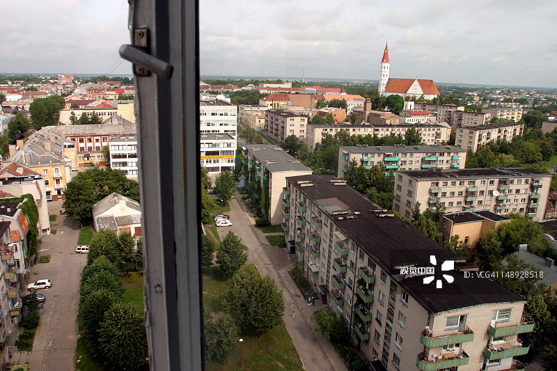 从14层高的酒店看到的城镇景观图片素材