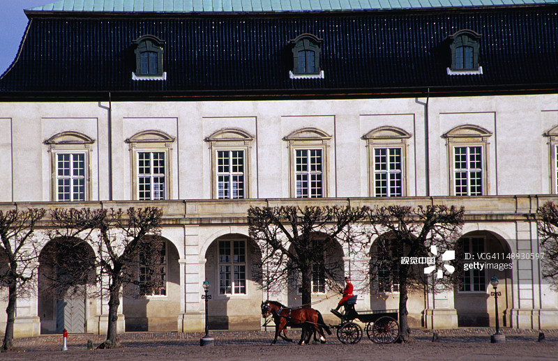 克里斯蒂安堡宫马车的晨间训练图片素材