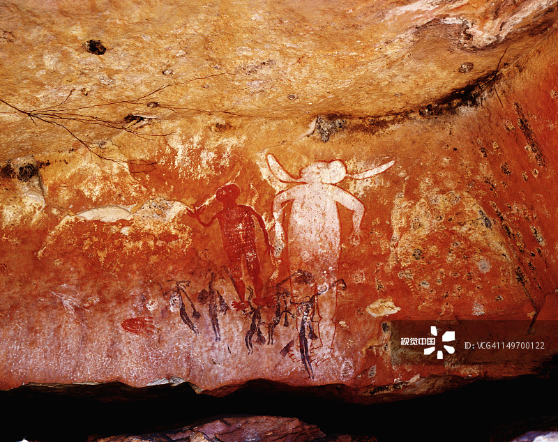 米切尔高原上的原住民岩石艺术图片素材