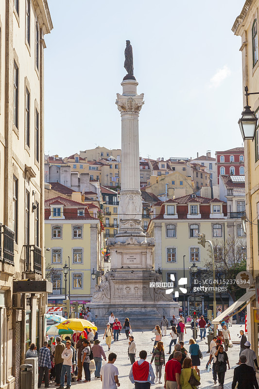 葡萄牙里斯本的多姆·佩德罗四世纪念碑图片素材