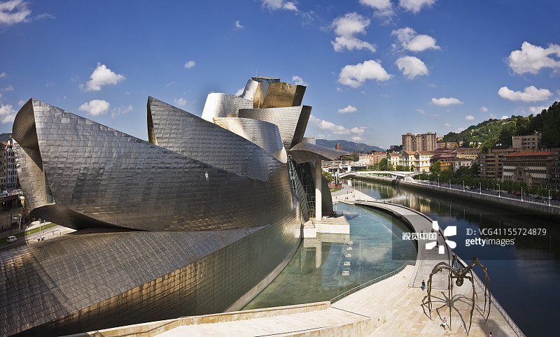 古根海姆博物馆和毕尔巴鄂河图片素材