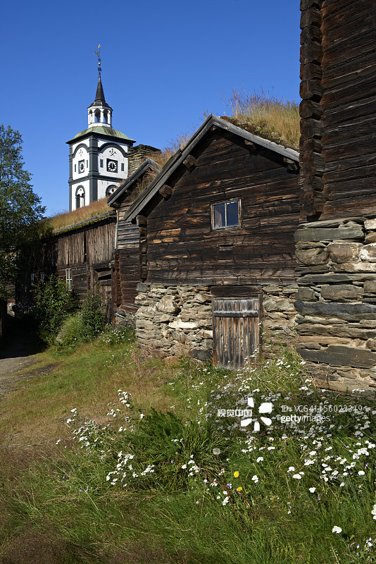 挪威勒罗斯古老的矿村图片素材