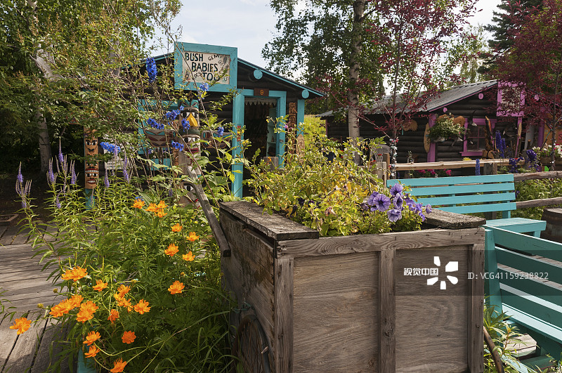 先锋公园淘金热小镇商店图片素材