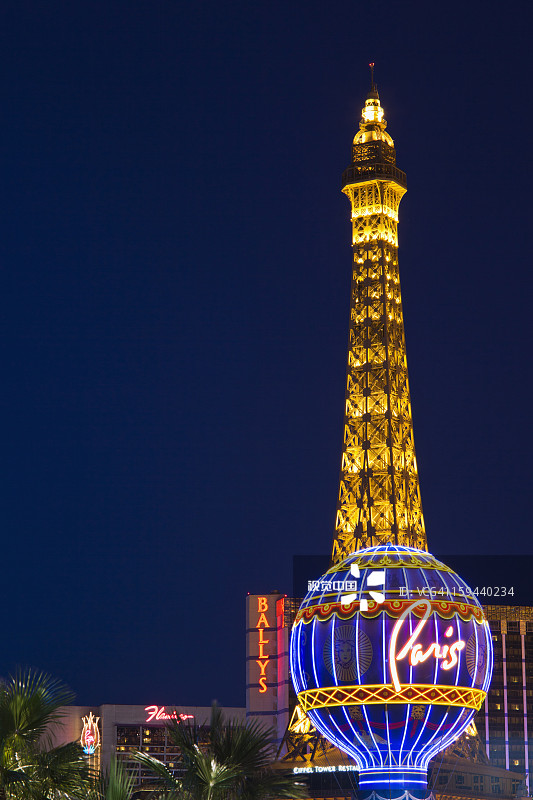 巴黎拉斯维加斯酒店的埃菲尔铁塔图片素材