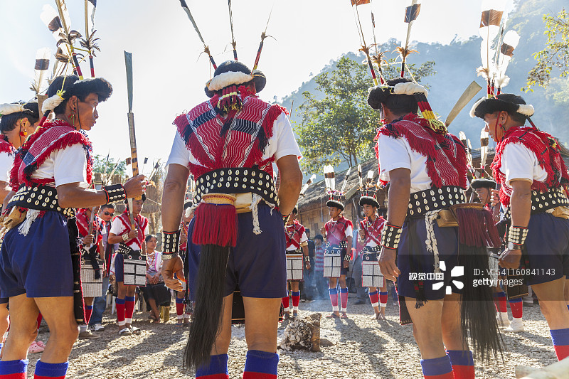 印度那加兰邦的查克桑部落舞蹈图片素材