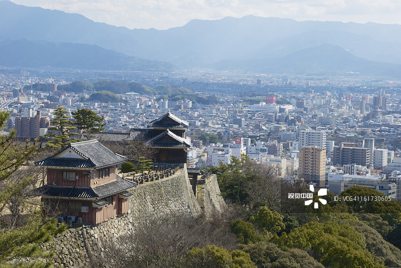松山城外部建筑图片素材