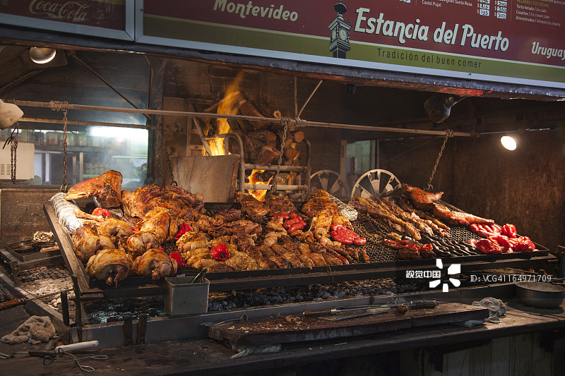 海港市场餐厅的烤肉图片素材