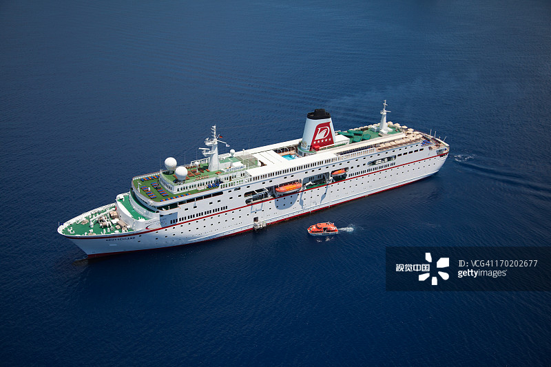 德国号邮轮航拍视角图片素材