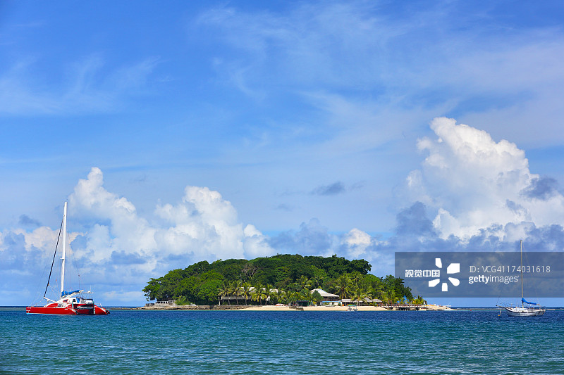 维拉港，梅莱湾的隐岛图片素材