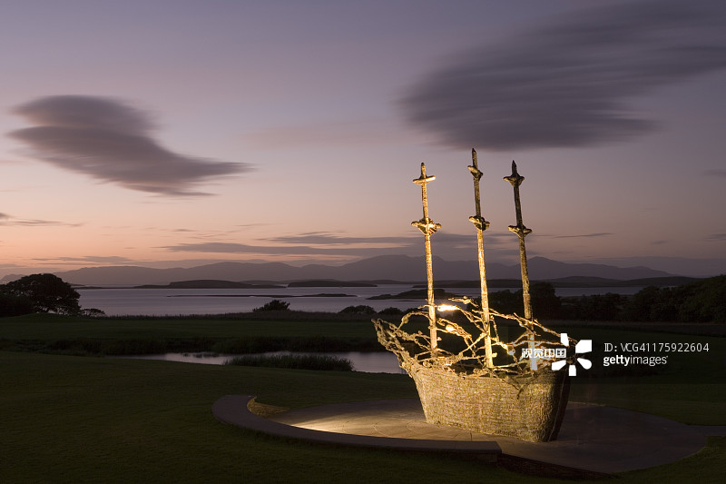 黄昏时的国家饥荒纪念碑图片素材