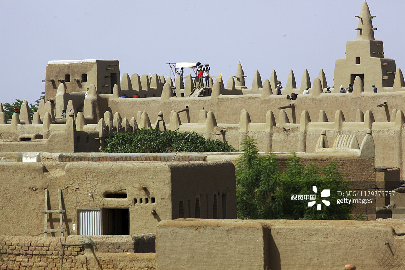 马里杰内大清真寺和泥土建筑图片素材