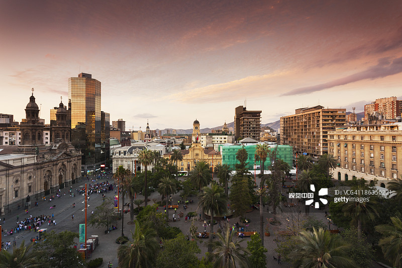 智利圣地亚哥城市景观图片素材