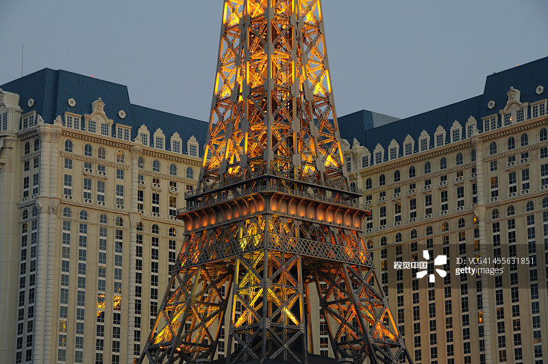 拉斯维加斯巴黎酒店的埃菲尔铁塔图片素材