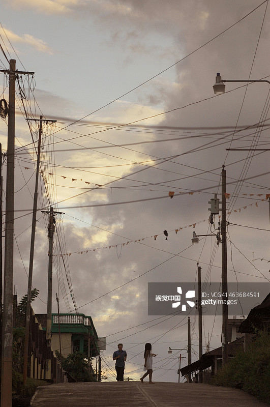 危地马拉利文斯顿日落街景图片素材
