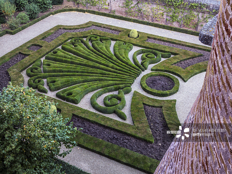 博物馆附近的法式花园图片素材
