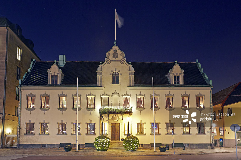 夜晚的州长官邸图片素材